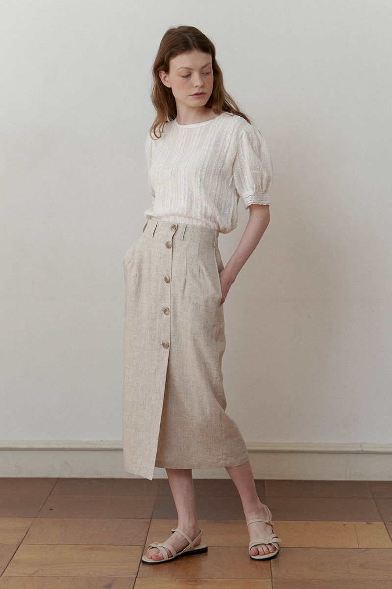Neutral linen skirt (beige)