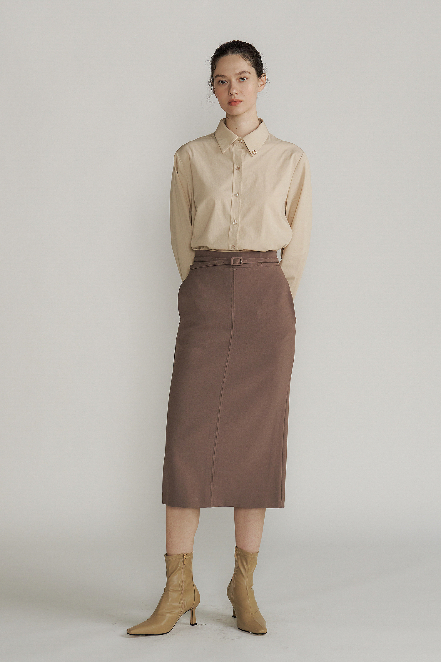 Classic pencil skirt (cocoa brown)