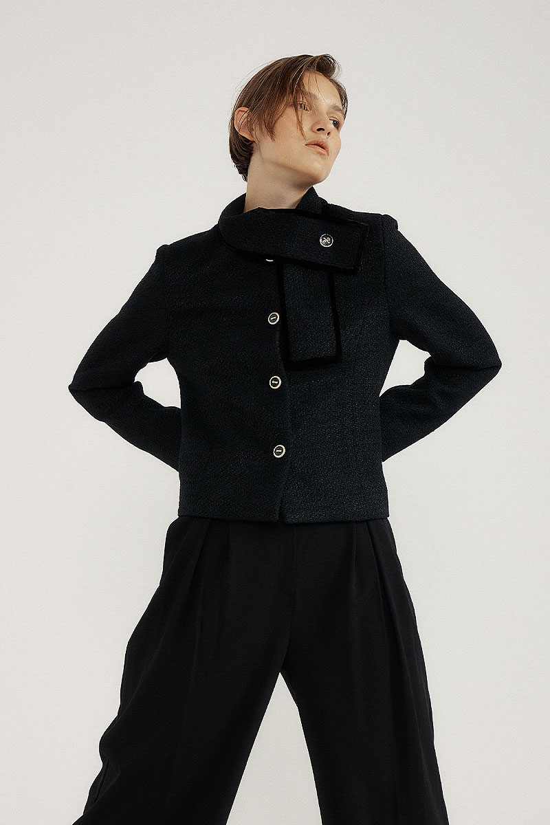 Velour Point Tweed Jacket (black)